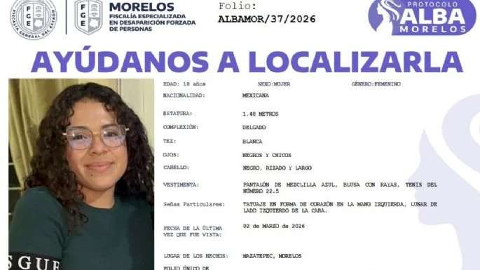 Fiscalía de Morelos confirma que fue hallada sin vida la estudiante universitaria Karol Toledo