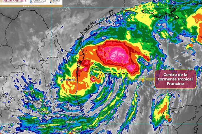 Francine crecerá a huracán categoría 1 frente a costas de Tamaulipas en las próximas horas