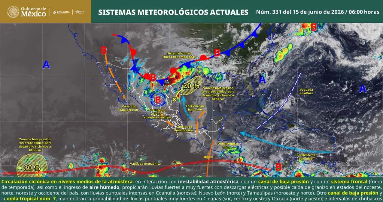 Frente frío atípico amenaza con lluvias intensas y descenso de temperatura en varias regiones del país