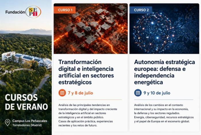 Fundación SEPI celebrará en julio dos cursos sobre IA, digitalización y autonomía europea