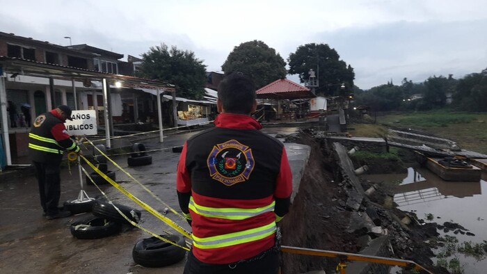 #Galería | Se desgaja parte del Muelle General del Lago de Pátzcuaro debido a las fuertes lluvias