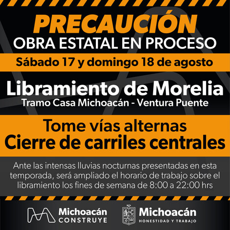 #Galería | ¡Toma precauciones! SCOP realiza obras de mantenimiento en libramiento de Morelia