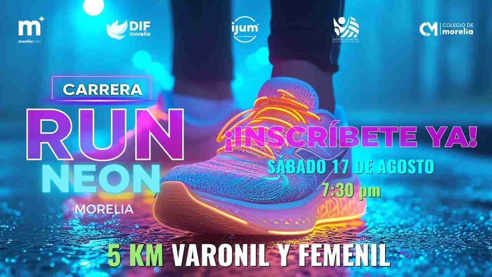 Gobierno de Morelia habilita 5 módulos de inscripción para la carrera RUN Neón