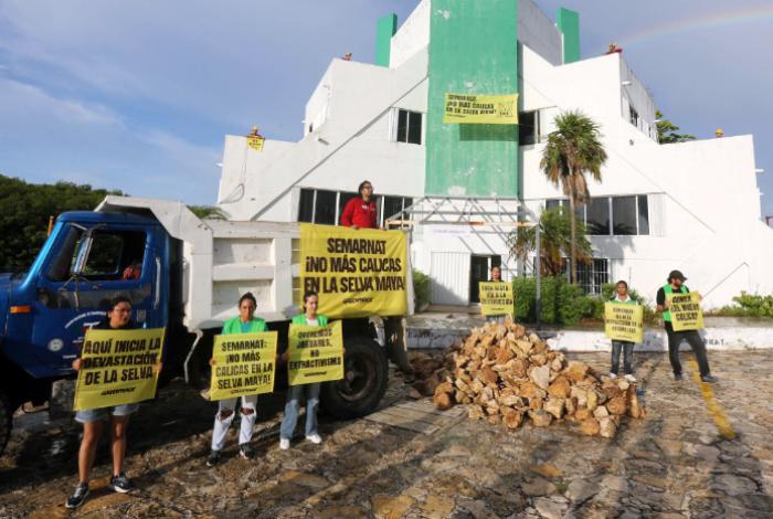 Greenpeace pide frenar aval de bancos de extracción de material pétreo, en su mayoría vinculados con el Tren Maya