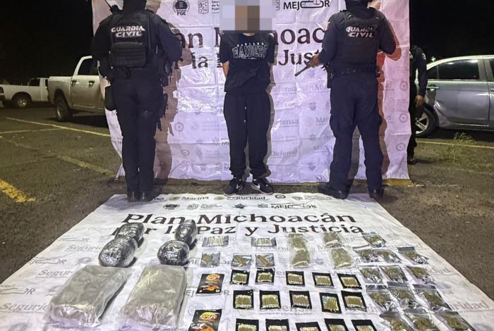 Guardia Civil asegura más de 3.5 kg de droga y detiene a un hombre en Morelia