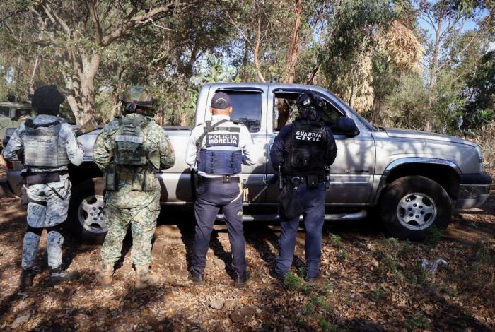 Guardia Nacional, Ejército Mexicano, Policía Morelia y Guardia Civil realizan operativo en Chucándiro