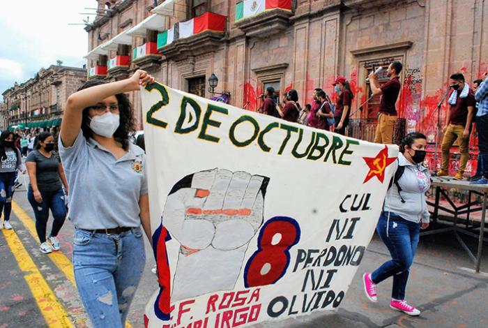 Hoy, marcha estudiantil en Morelia en el marco del 58 aniversario de la represión en Tlatelolco