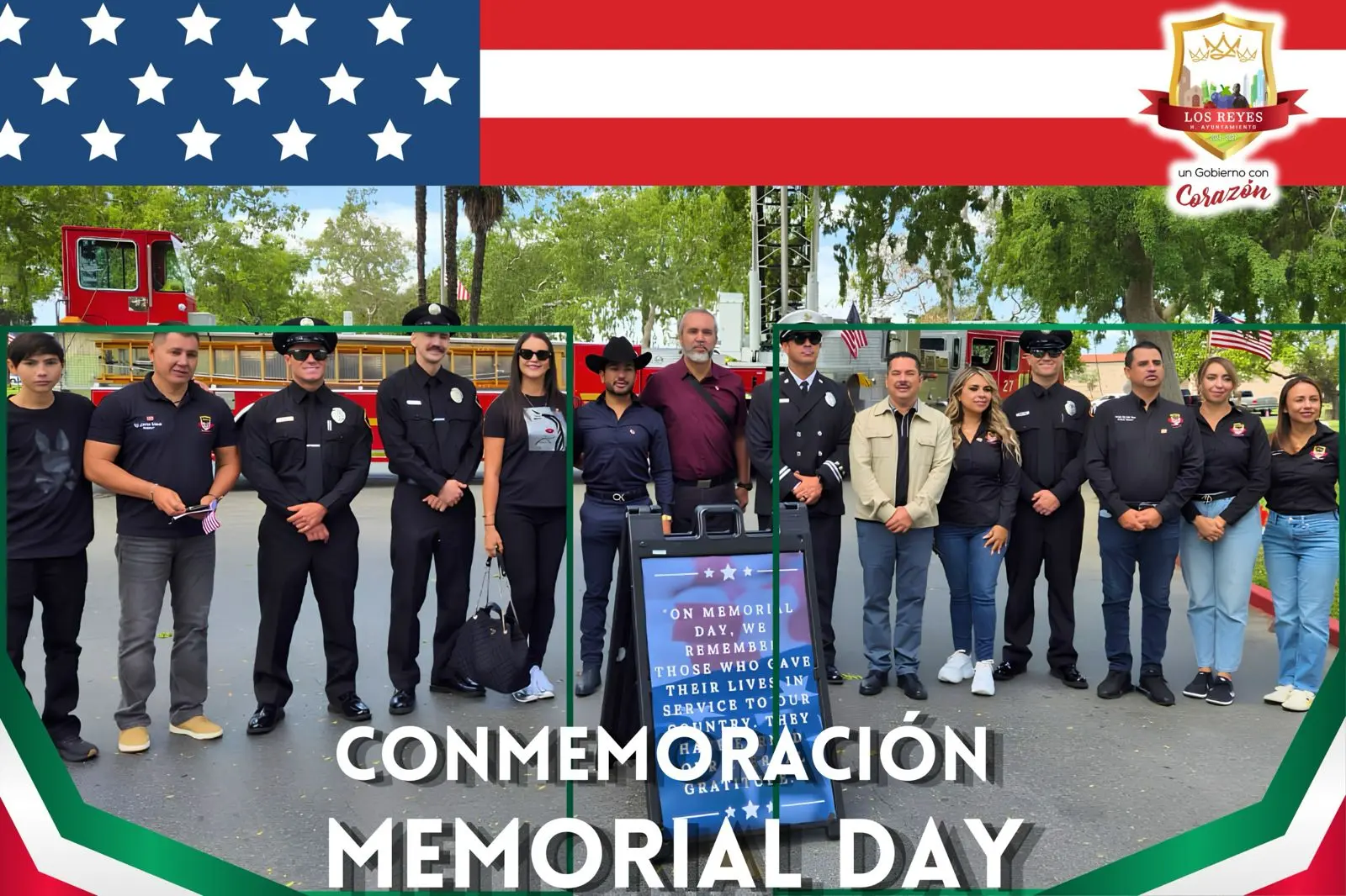 Humberto Jiménez, acompañado del Cabildo y el director del Migrante, asiste a ceremonia de Memorial Day en Los Ángeles