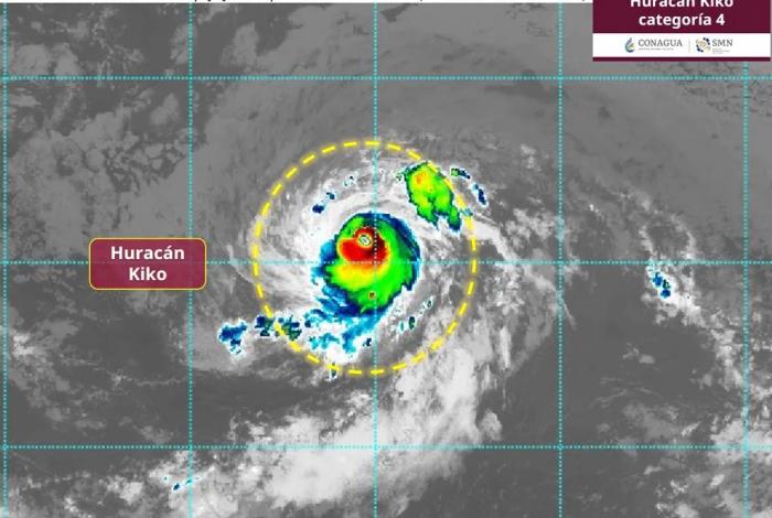 Huracán Kiko mantiene categoría 4 sin amenaza para México