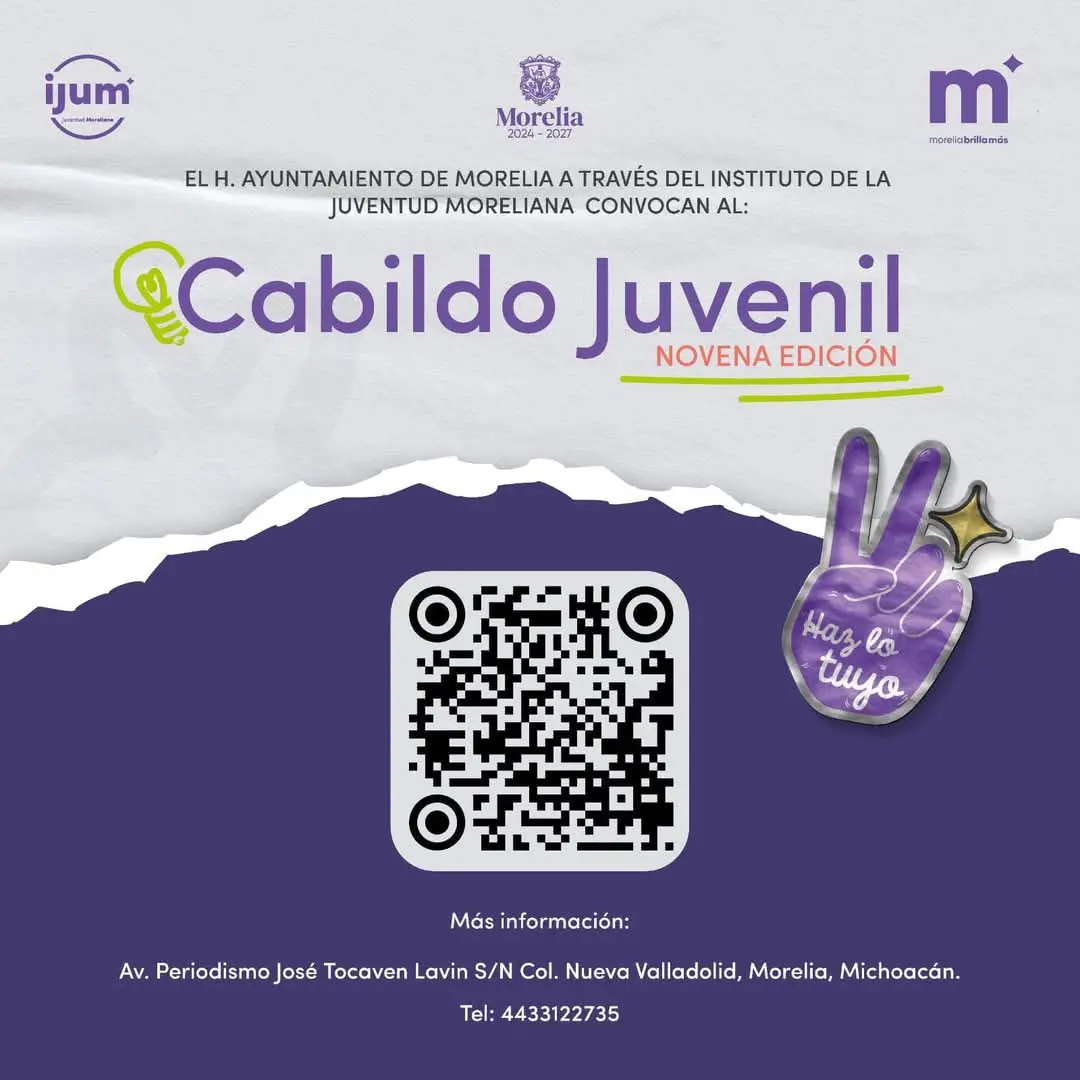 IJUM sigue invitando a morelianas y morelianos a formar parte del Cabildo Juvenil 2025