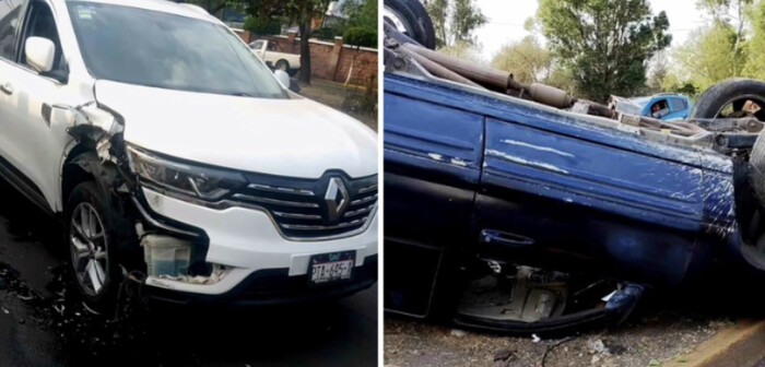 #Imágenes | Se registran 2 accidentes vehiculares en distintos puntos de Morelia