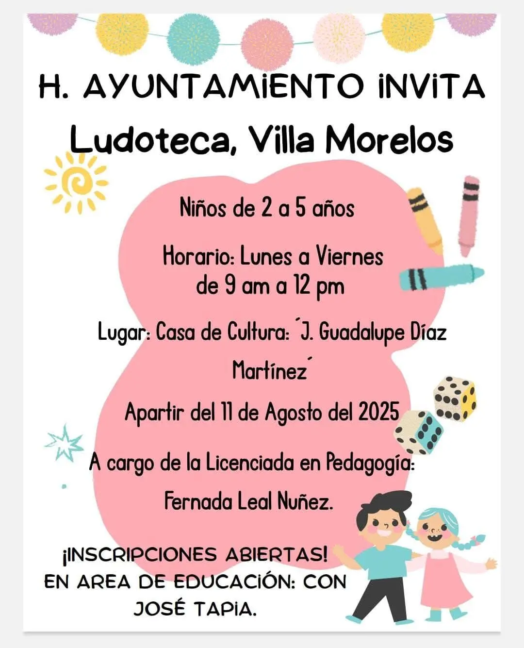 Impulsa Morelos el desarrollo infantil con apertura de nueva Ludoteca