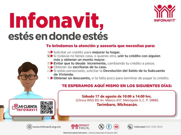 Infonavit acerca trámites y servicios a derechohabientes michoacanos