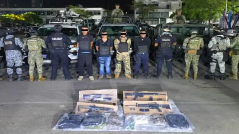 Informa García Harfuch, la captura de 4 personas por presunta extorsión, en Tabasco