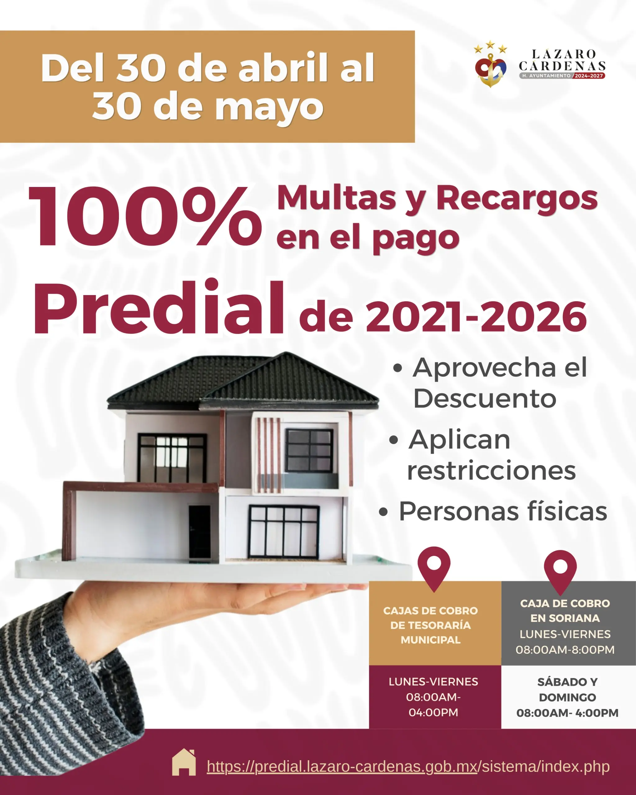 Inicia Campaña de Descuento del 100% en Multas y Recargos del Predial