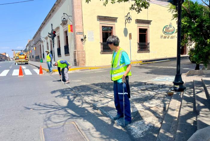 Inician balizamiento integral de la Avenida Francisco I. Madero; anuncian cortes viales