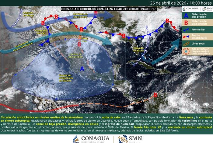 Intensa onda de calor, lluvias, fuertes vientos y tolvaneras, el clima hoy para Michoacán