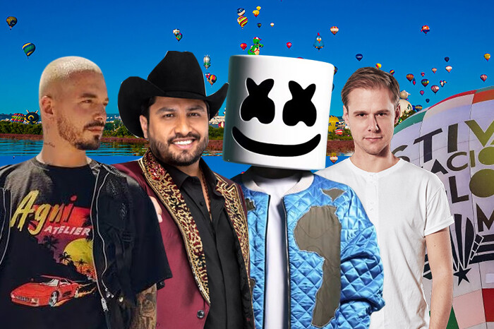 J Balvin, Julión Álvarez y Marshmello en el Festival del Globo de León