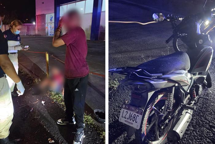 Joven y niña heridos al esquivar con su moto a un perro que se les atravesó
