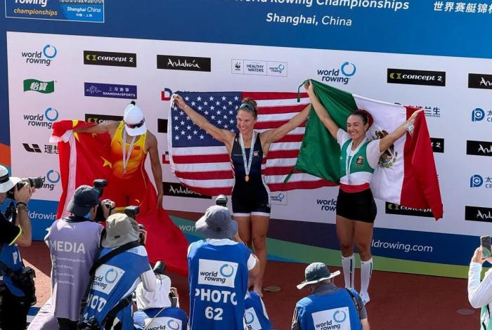 Kenia Lechuga conquista bronce en el Mundial de Remo de Shanghái 2025