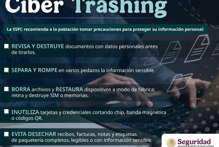 La sspc emite sugerencias para evitar ser víctima de fraudes al desechar documentos o dispositivos de manera inadecuada