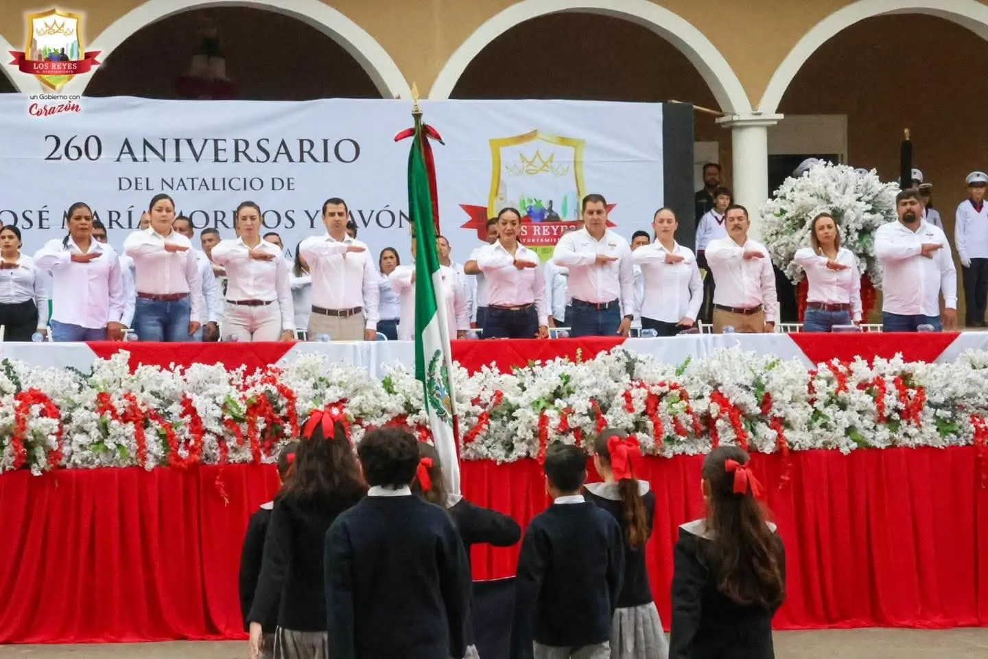 Los Reyes honra y conmemora natalicio de José María Morelos y Pavón con acto cívico y desfile