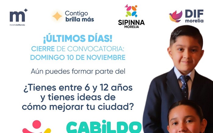 Últimos días para que menores participen en Cabildo Infantil 2024 de DIF Morelia