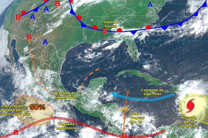 Mañana se sabe con precisión dónde y con qué intensidad impactará Beryl; Conagua da su pronóstico