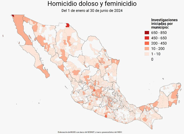 México, al día 85 personas asesinadas en 2024