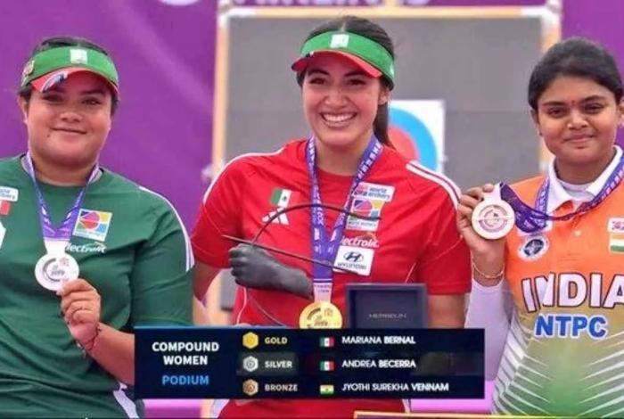 México conquista oro y plata en la Final de la Serie de la Copa del Mundo de Tiro con Arco Nanjing 2025