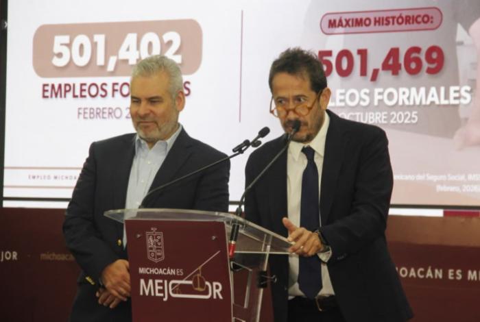 Michoacán se consolida en el 4.° lugar nacional en generación de empleo formal: Bedolla