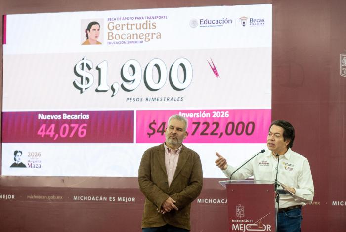 Michoacán tendrá más de 800 mil alumnos con becas del Bienestar: Mario Delgado