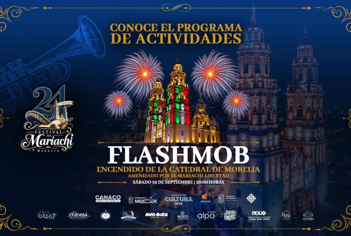 Morelia vivirá esta noche un Flashmob con Mariachi Libertad durante el encendido de su Catedral