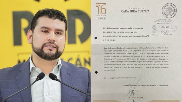 Octavio Ocampo solicita licencia al cargo de diputado