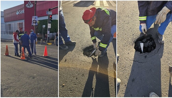 OOAPAS atiende hundimiento sobre la Calzada Ventura Puente