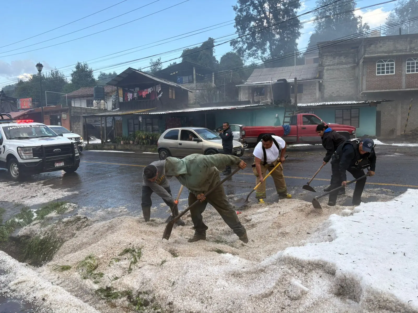 Operativo con saldo blanco tras tormenta con granizo en Salvador Escalante