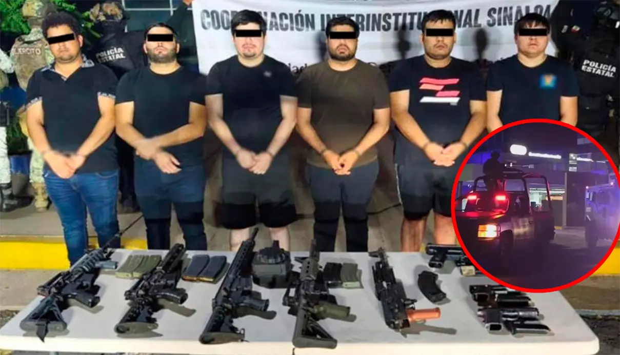 Operativo en Culiacán deja seis detenidos y un presunto delincuente abatido