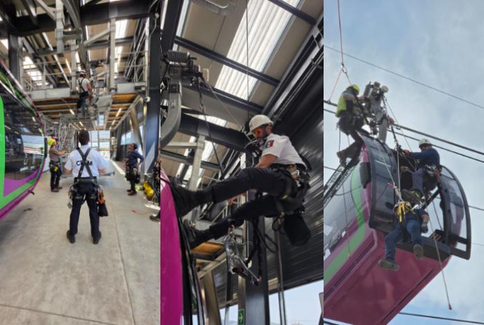 Paramédicos se certifican para rescates en teleféricos; simulan fallas reales