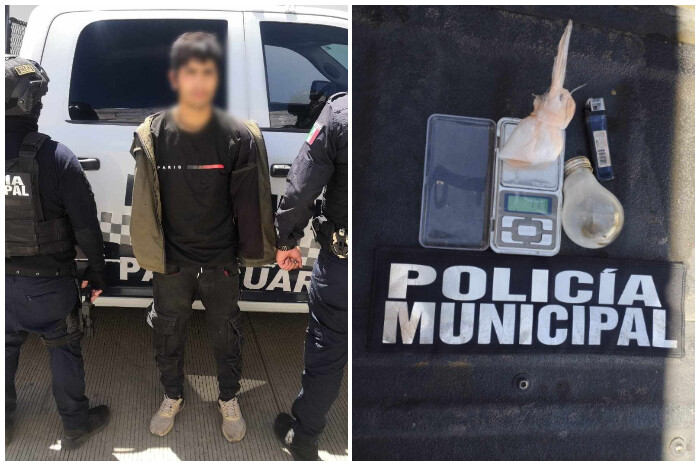 Patrulleros de Pátzcuaro detienen a joven en posesión de droga