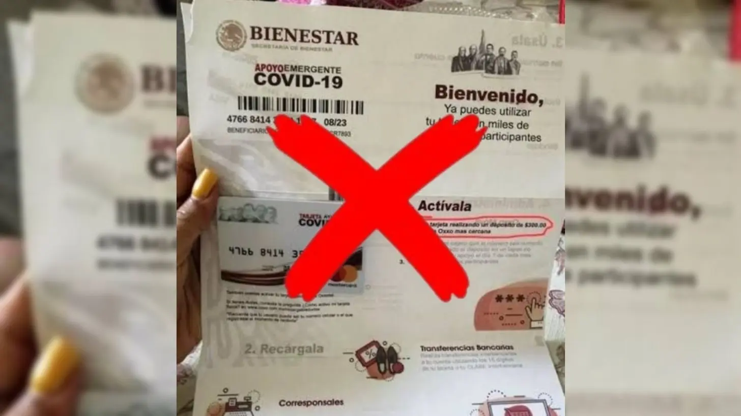 Piden 300 pesos por Tarjetas del Bienestar falsas