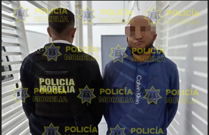 Policía Morelia frustra potencial ataque y asegura a sujeto armado en Villas del Pedregal.