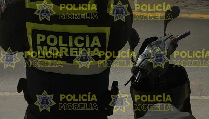 Policía Morelia recupera motocicleta robada y detiene a su conductor en Villas del Pedregal