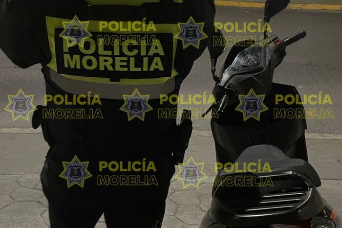 Policía Morelia recupera motocicleta robada en Villas de Oriente