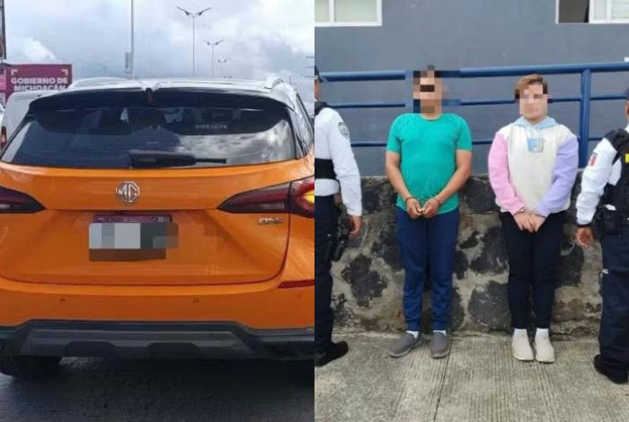 Policía Morelia recupera un vehículo robado y detiene a sus dos tripulantes