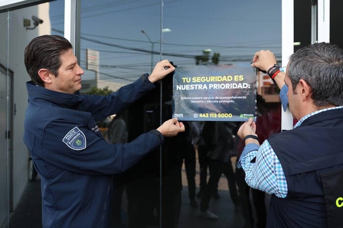 Policía Morelia refuerza servicio de acompañamiento bancario en temporada navideña