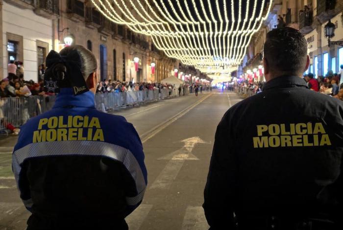 Policía Morelia refuerza presencia permanente para cuidar a las familias durante las fiestas decembrinas