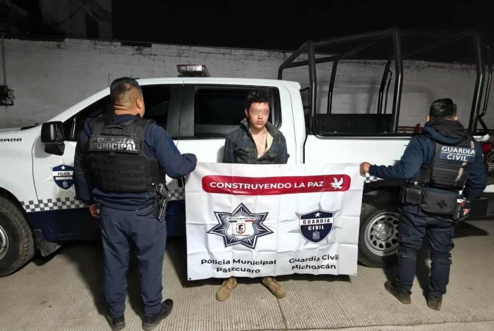 Policías detienen a joven en posesión de droga en Pátzcuaro