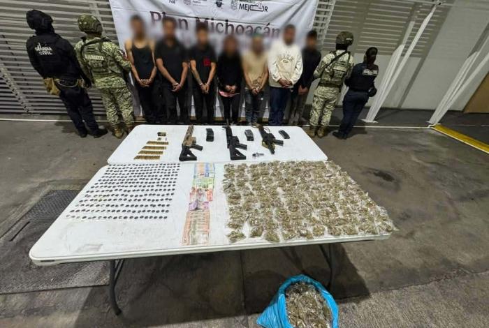 Policías y militares detienen a 7 presuntos delincuentes tras persecución en Huaniqueo