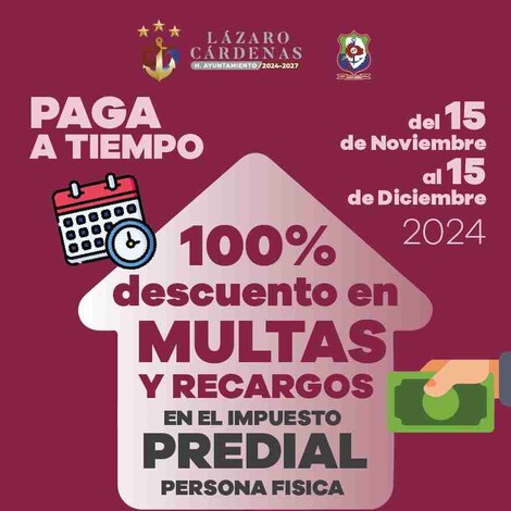 Por iniciar Campaña de Descuento del 100% en Multas y Recargos del Impuesto Predial