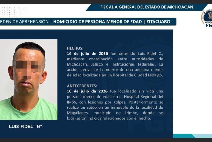 Presunto homicida de niño de 3 años en Irimbo; vinculado a proceso